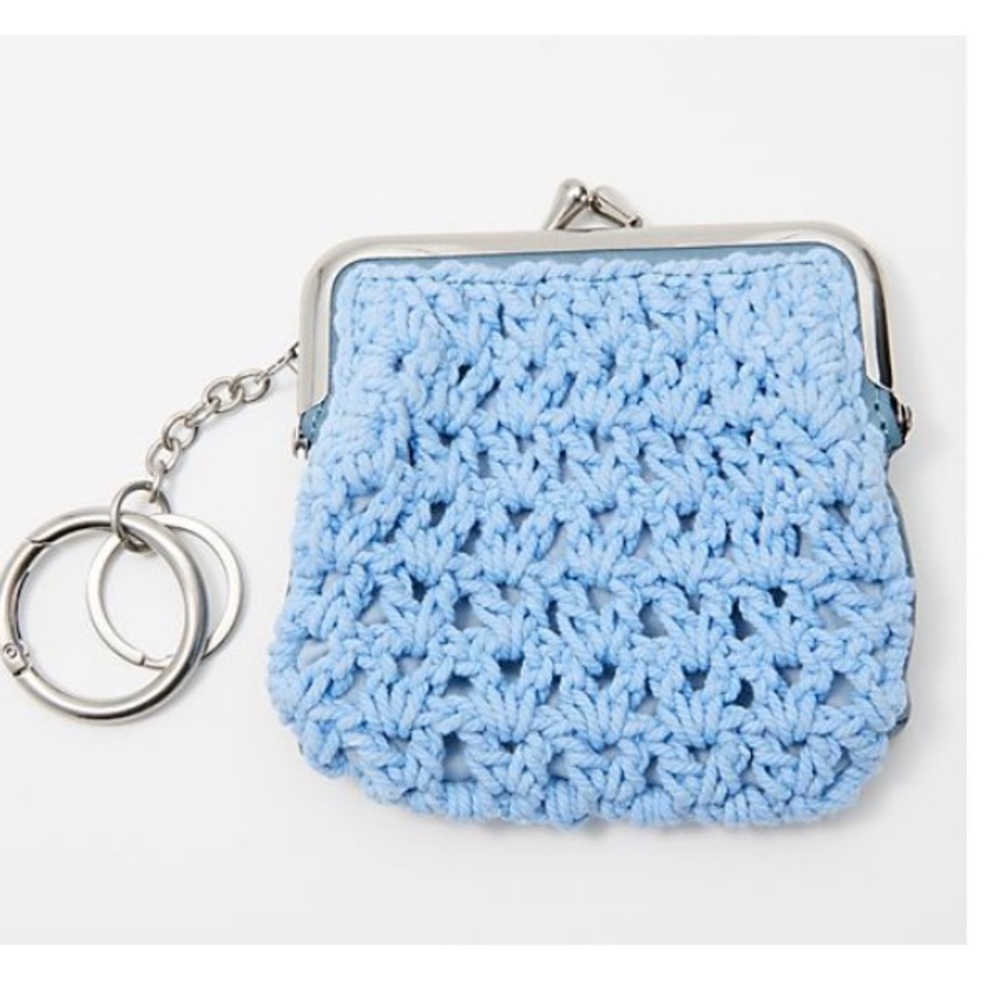 NWT Patricia Nash Borse Crocheted Coin Pouch- 1 left in Saffron BLUE - LEATHER - Picture 7 of 7